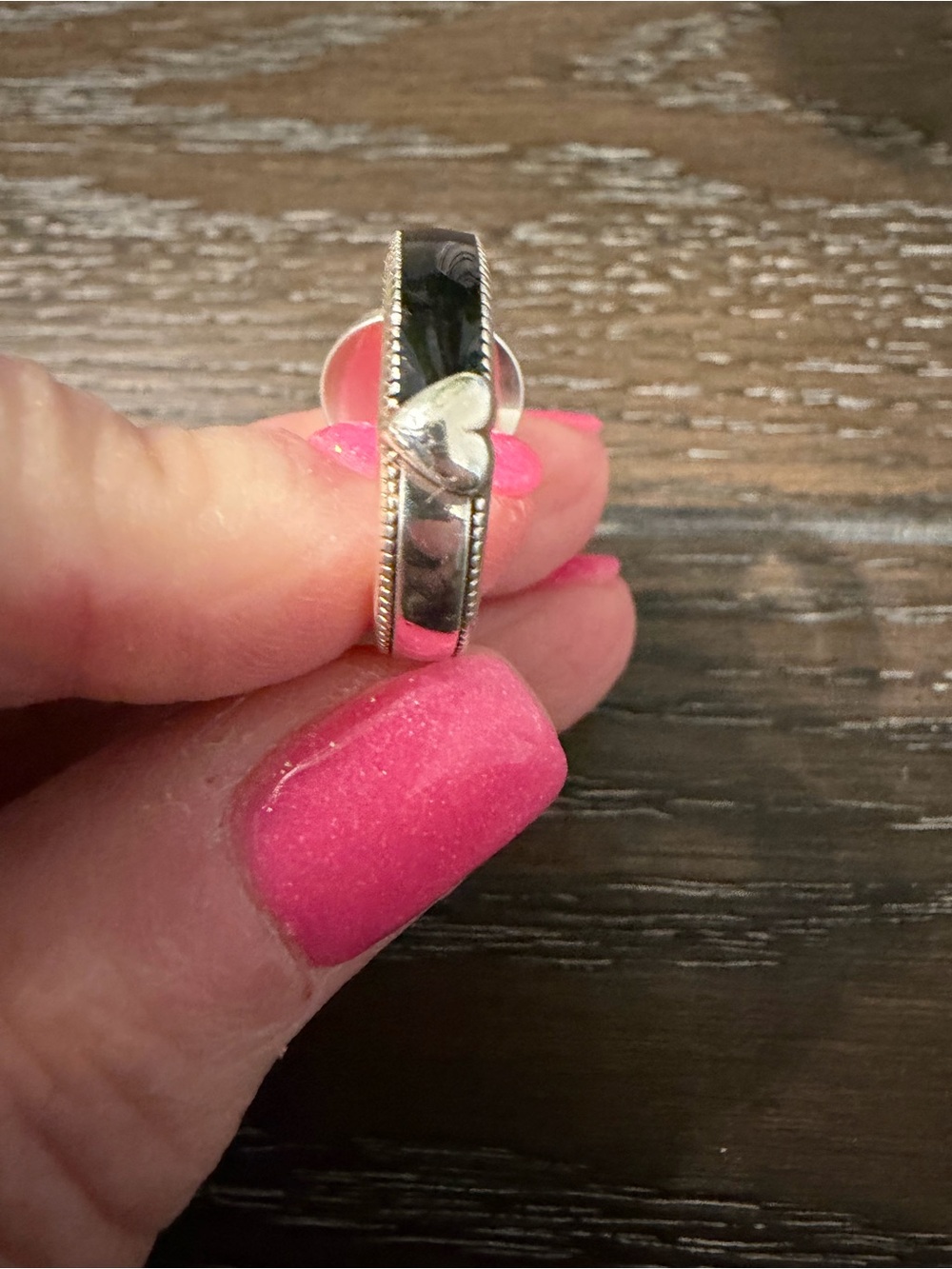 Brighton Black and Silver Interlocking Beaded Ring - Picture 2 of 4